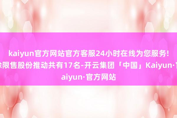 kaiyun官方网站官方客服24小时在线为您服务!本次铲除限售股份推动共有17名-开云集团「中国」Kaiyun·官方网站