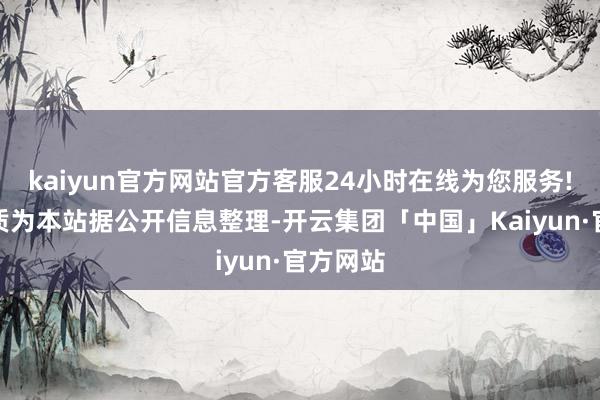 kaiyun官方网站官方客服24小时在线为您服务!以上实质为本站据公开信息整理-开云集团「中国」Kaiyun·官方网站