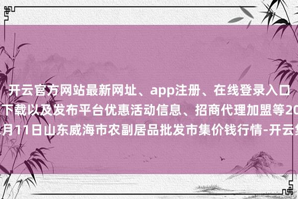 开云官方网站最新网址、app注册、在线登录入口、手机网页版、客户端下载以及发布平台优惠活动信息、招商代理加盟等2025年12月11日山东威海市农副居品批发市集价钱行情-开云集团「中国」Kaiyun·官方网站